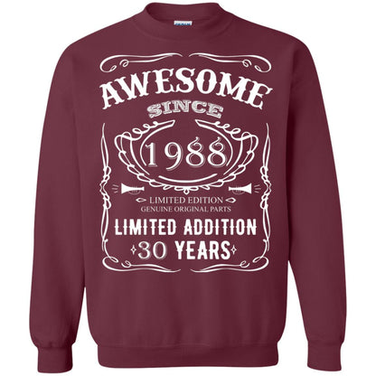 Awesome Since 1988 Limited Addition 30 Years 30th Birthday T-shirt Maroon