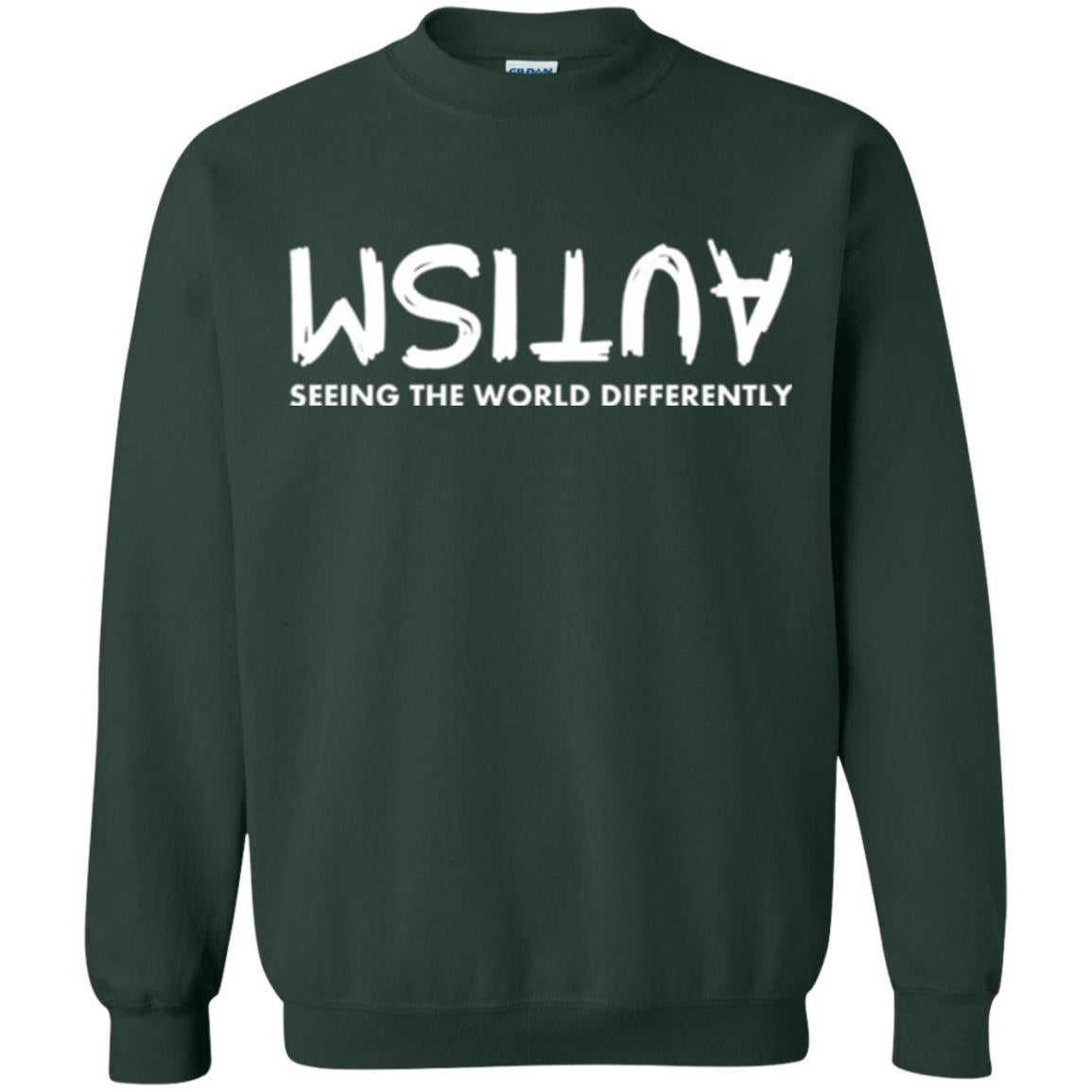Pround Autism Shirt Seeing The World Differently Forest Green
