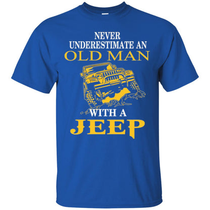 Never Underestimate An Old Man With A Jeep T-shirt Royal