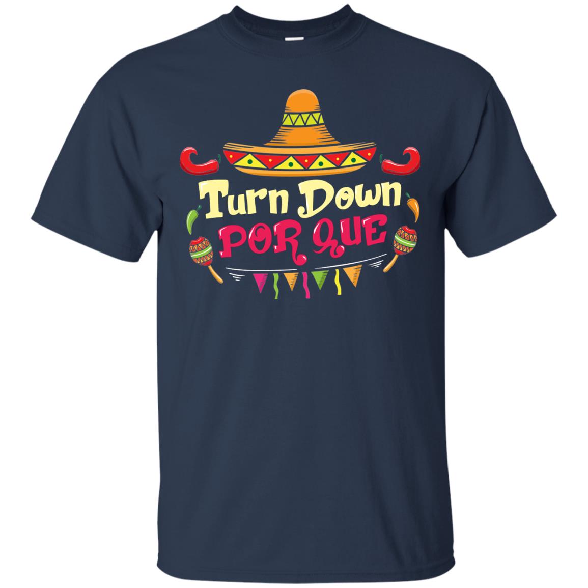 Turn Down Por Que 5th Of May Shirt Navy