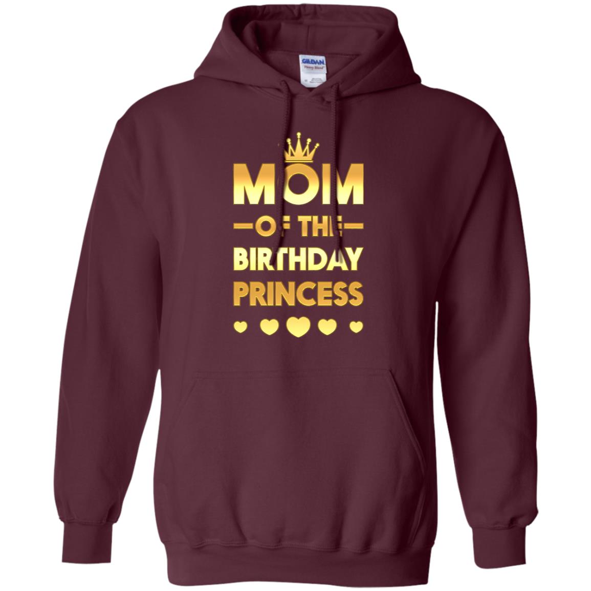 Mom Of The Birthday Princess Family T-shirt Maroon