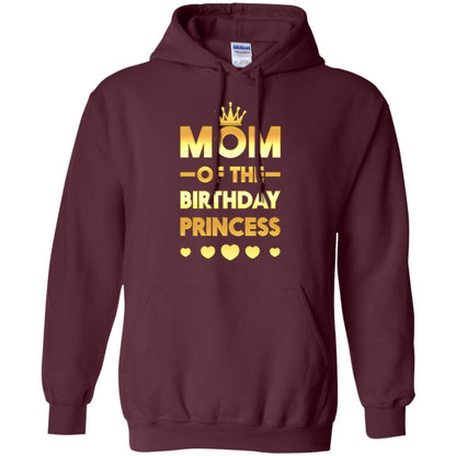 Mom Of The Birthday Princess Family T-shirt Maroon