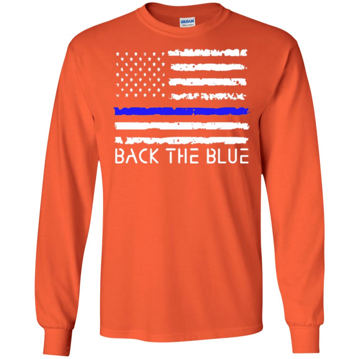 Thin Blue Line T-shirt Back The Blue Orange