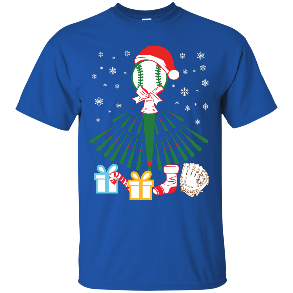 Baseball Christmas T-Shirt Royal