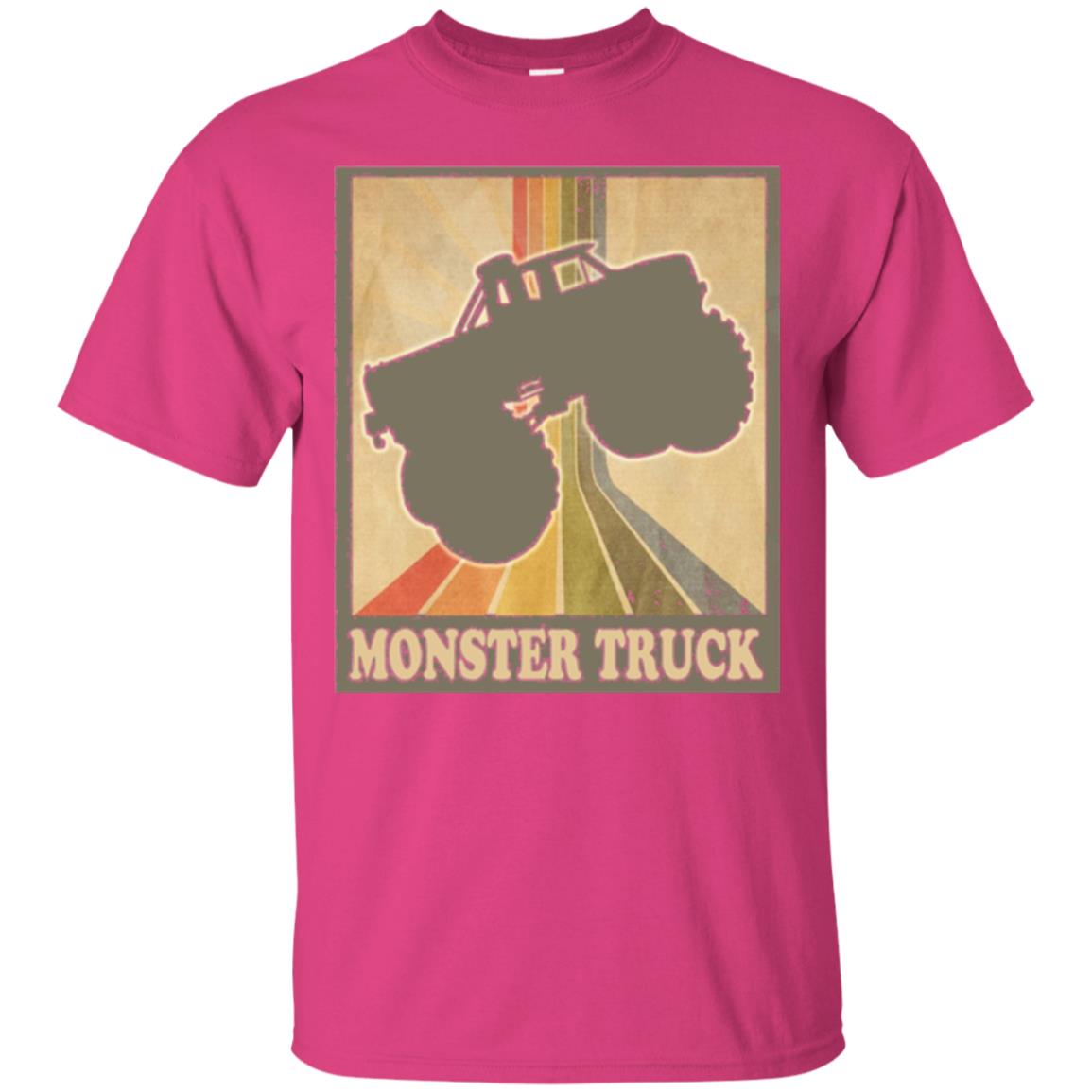 Vintage Big Size Truck Tee Retro Monster Truck T Shirt Heliconia