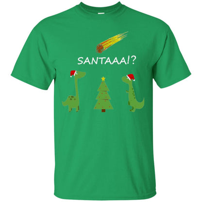 Christmas T-shirt Funny Dinosaus Santaaa Irish Green