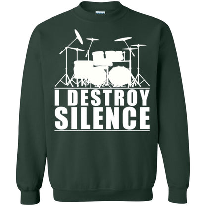 Drums Lover T-shirt I Destroy Silence Forest Green