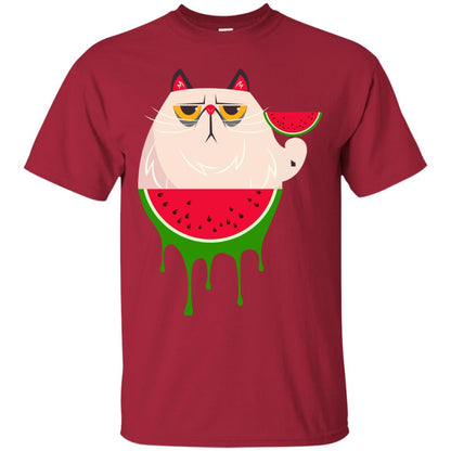 Watermelon Cat Funny Summer Melon Fruit Shirt Cardinal