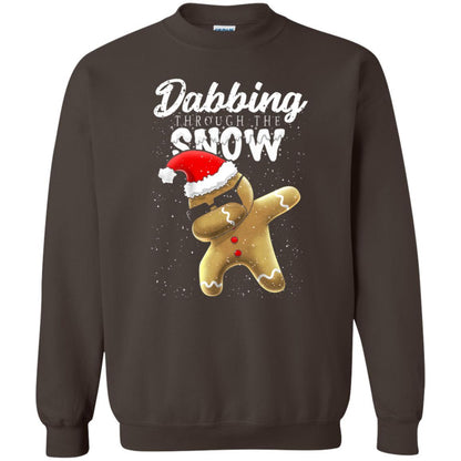 Dabbing Gingerbread T-shirt Dabbing Through The Snow Dark Chocolate