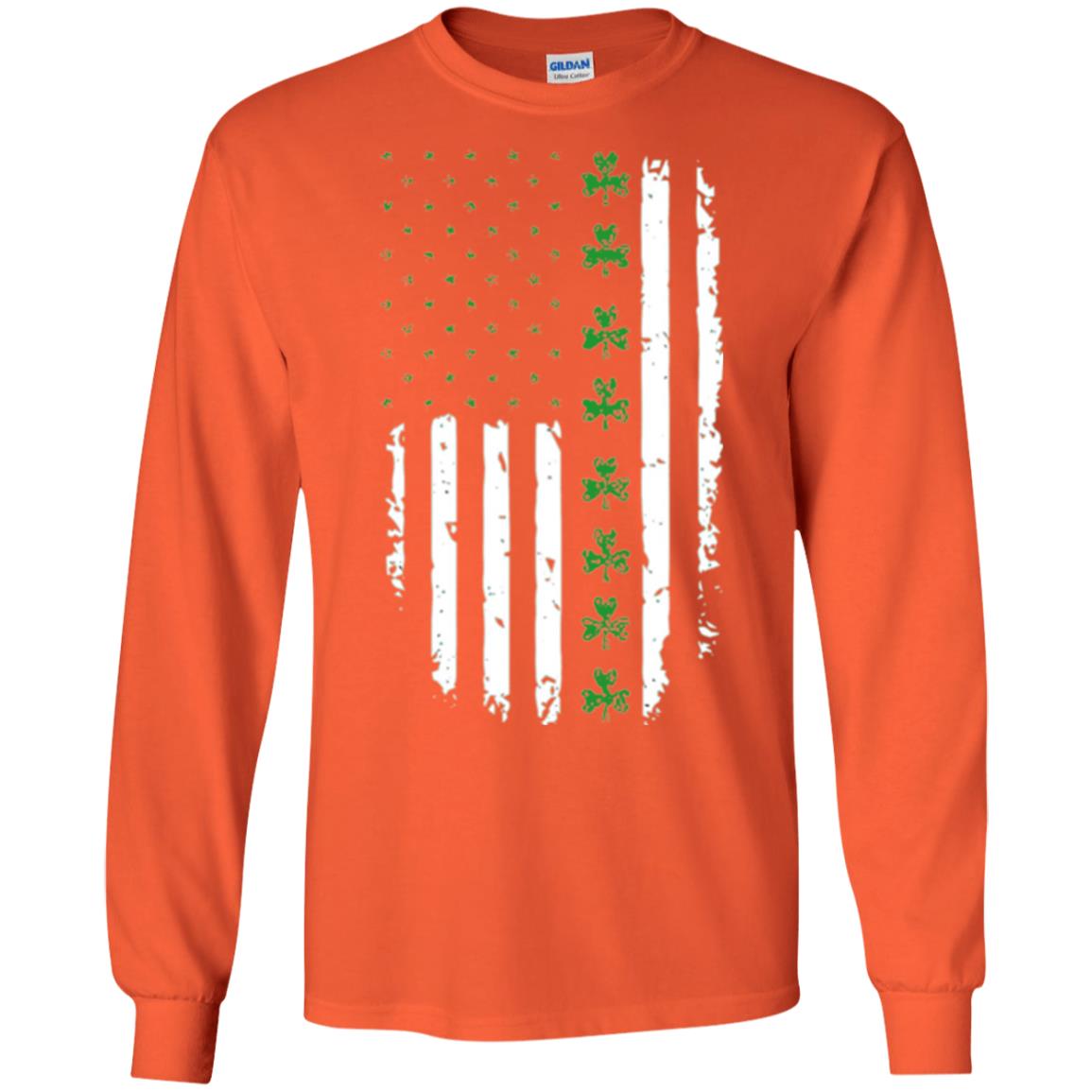 Irish American Flag St. Patrick_s Day T-shirt Orange