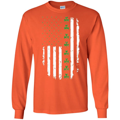 Irish American Flag St. Patrick_s Day T-shirt Orange