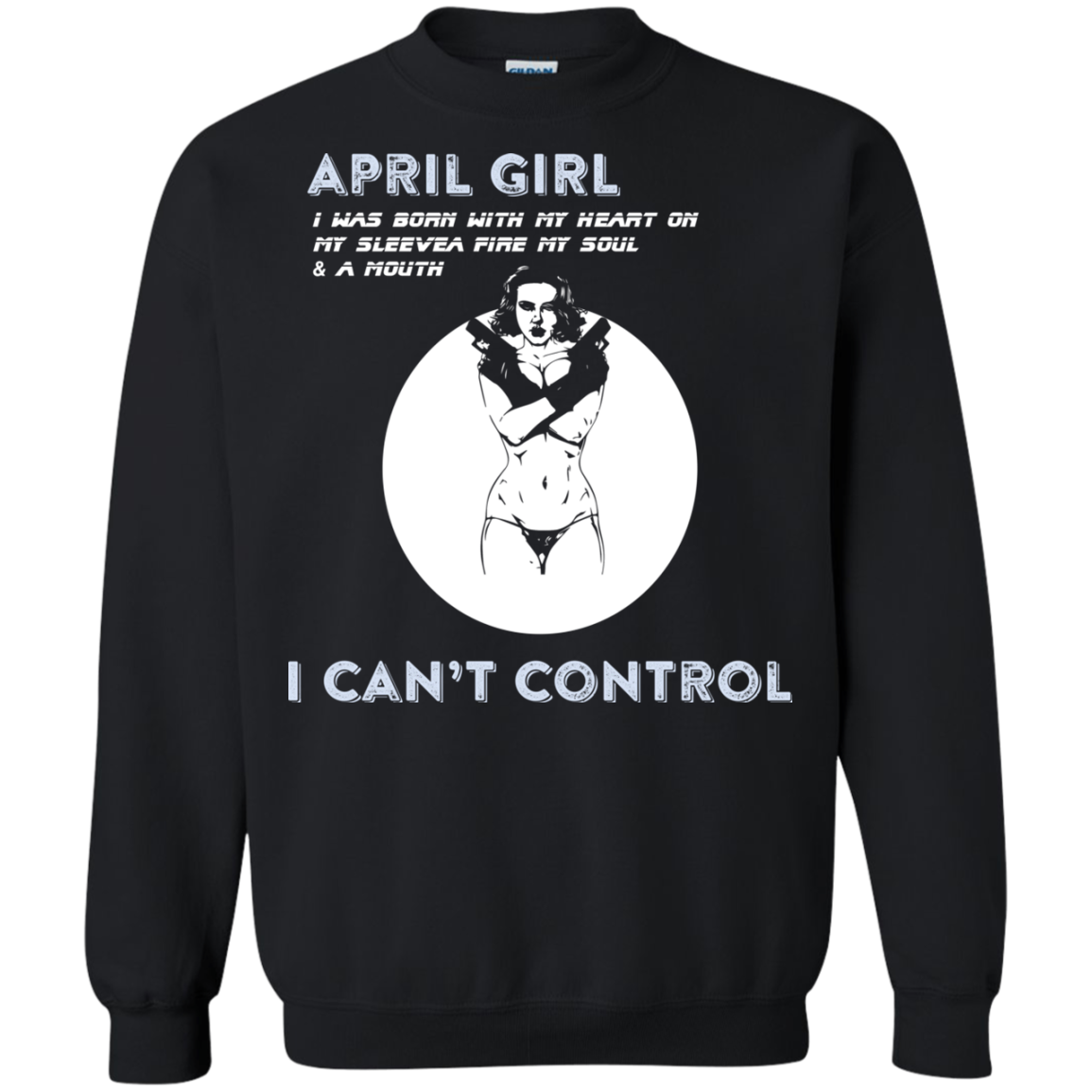 April Girl I Was Born With My Heart T-shirt Black