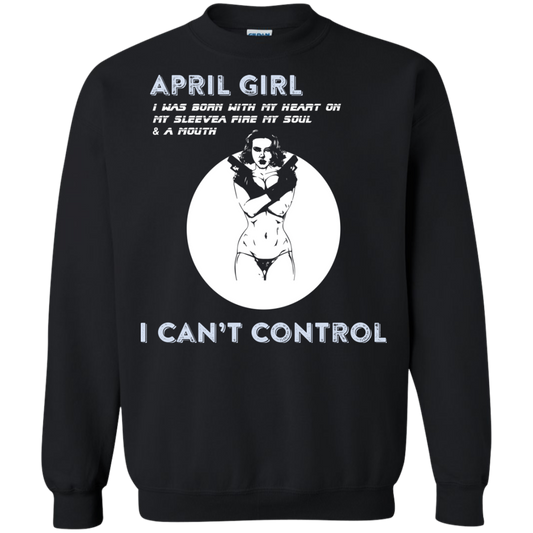 April Girl I Was Born With My Heart T-shirt Black