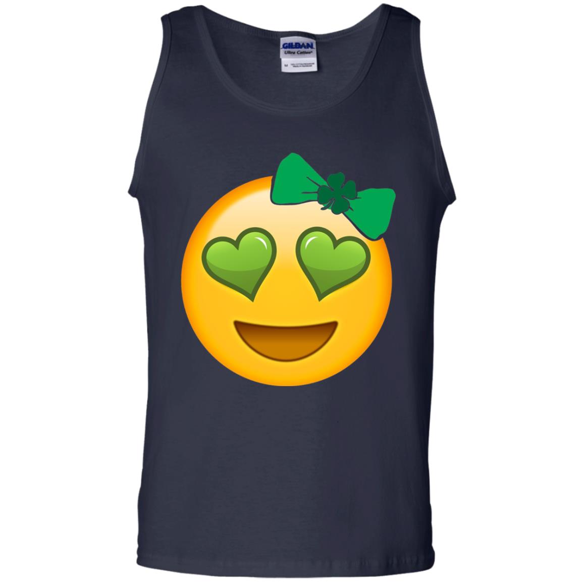 Emoji Green Heart Eyes Bow Saint Patricks Day Shirt For Girls Navy