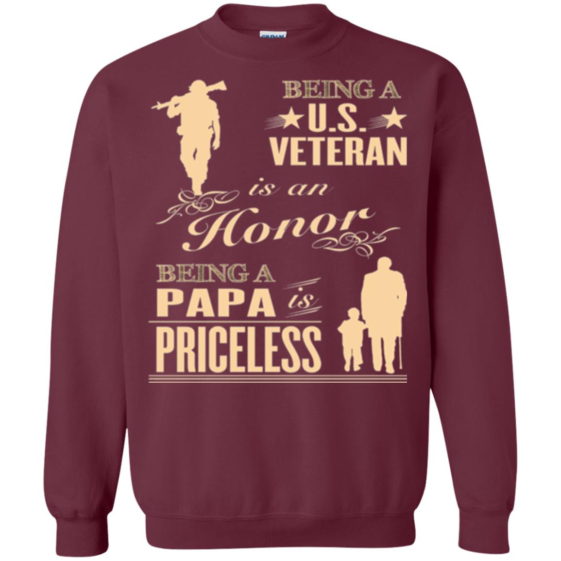 Papa T-shirt Being A U.s Veteran Maroon