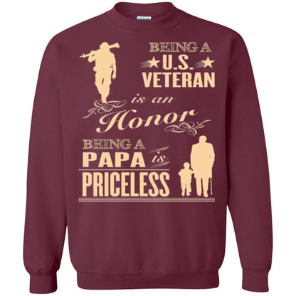 Papa T-shirt Being A U.s Veteran Maroon