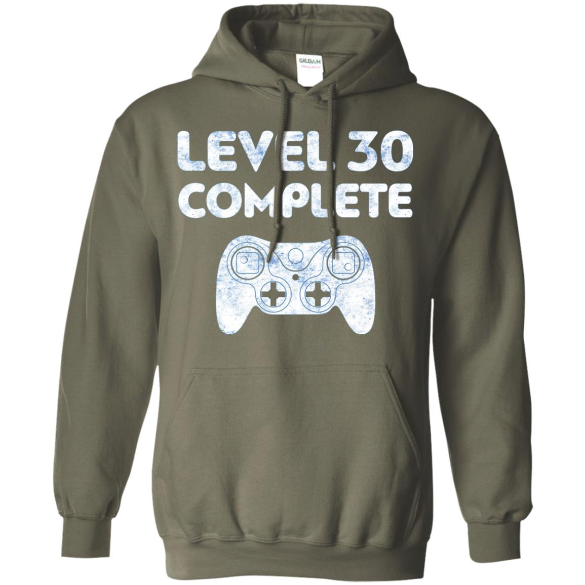 Level 30 Complete Video Gamer 30th Birthday Shirt Military Green