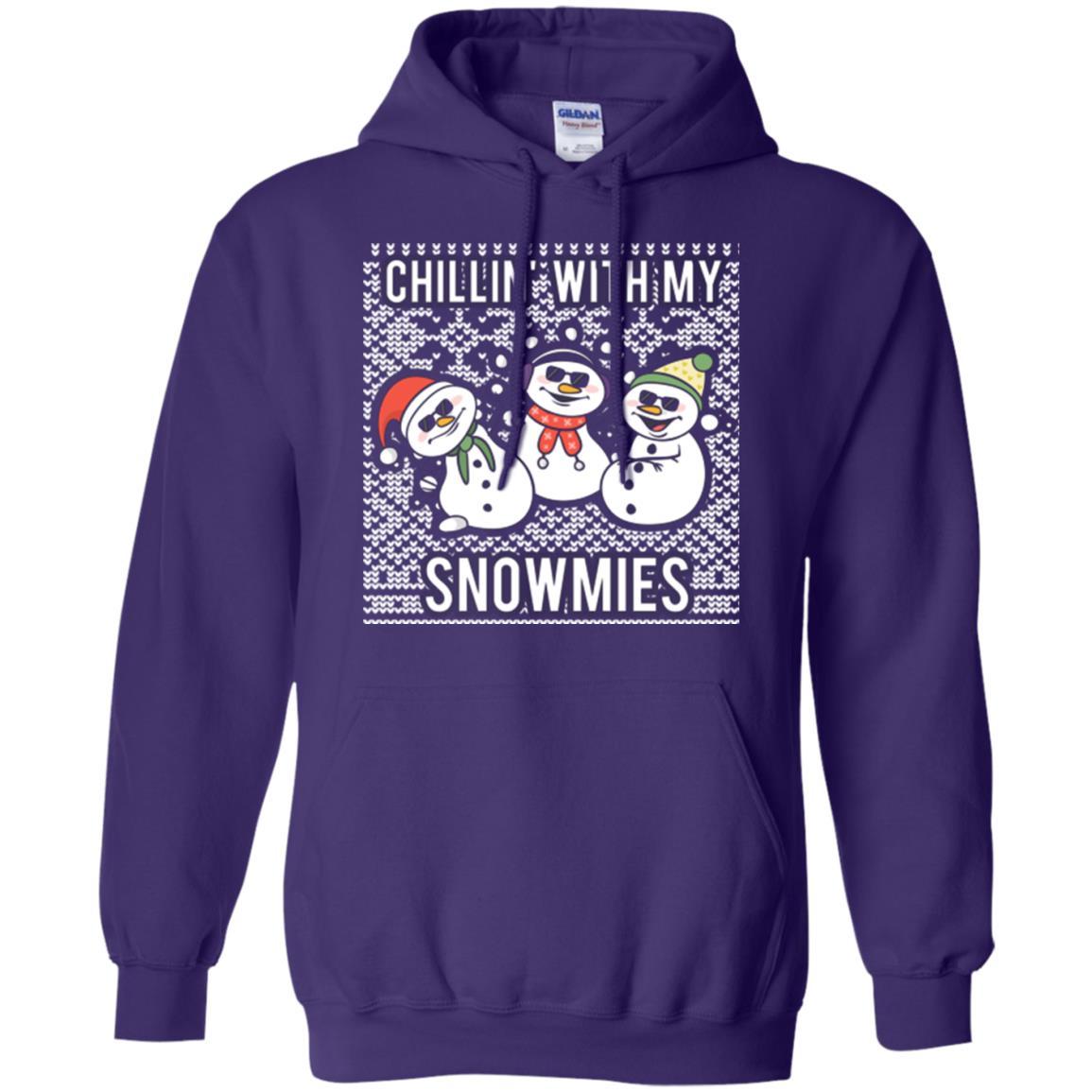 Christmas T-shirt Chillin' With My Snowmies Purple