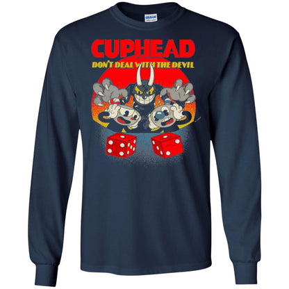 Gamer T-shirt Cuphead Don_t Deal With The Devil Navy