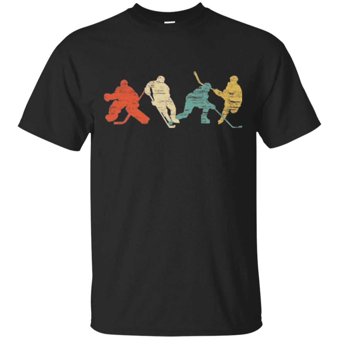 Classic Vintage Style Ice Hockey T-shirt Black