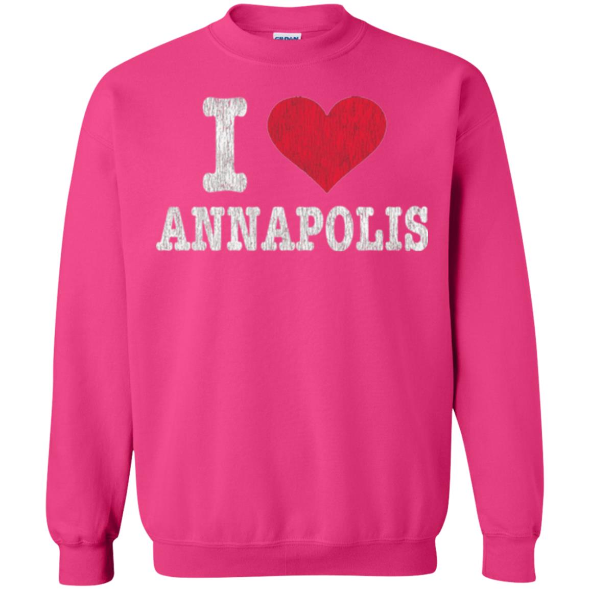 Distressed Retro I Love Annapolis T-shirt Heliconia