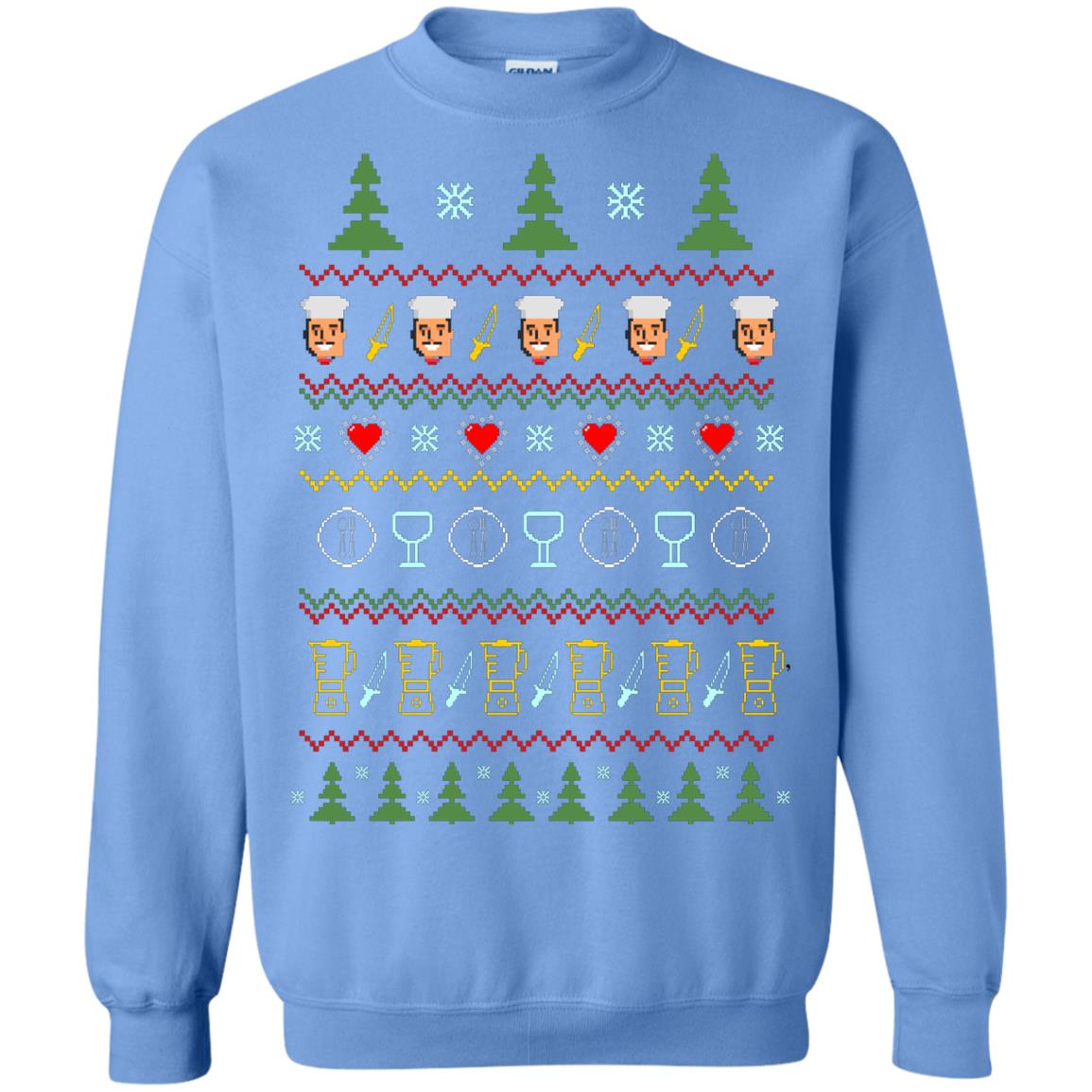 Chef Christmas X-mas Gift Shirt For Cooking Lovers Carolina Blue