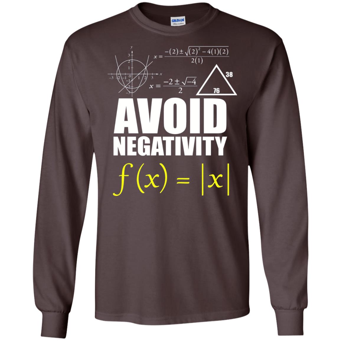 Avoid Negativity Math Teacher T-shirt Dark Chocolate