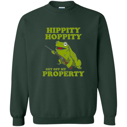 Frog Lover T-shirt Hippity Hoppity Get Off My Property Forest Green