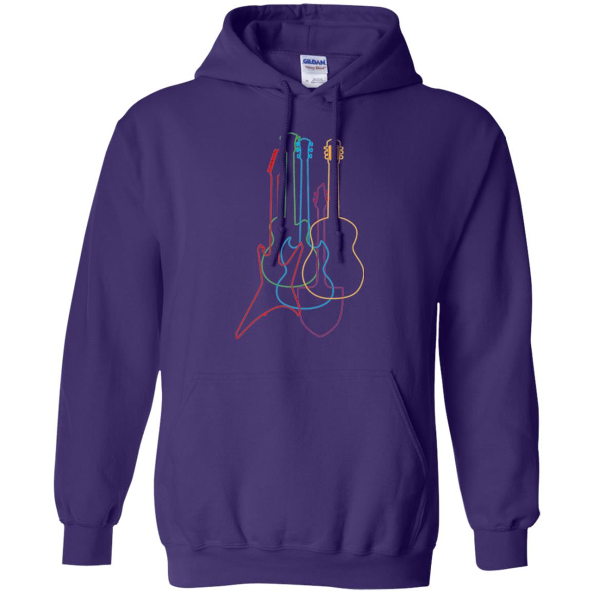 Colored Guitars Electric Acoustic Classical T-shirt Purple