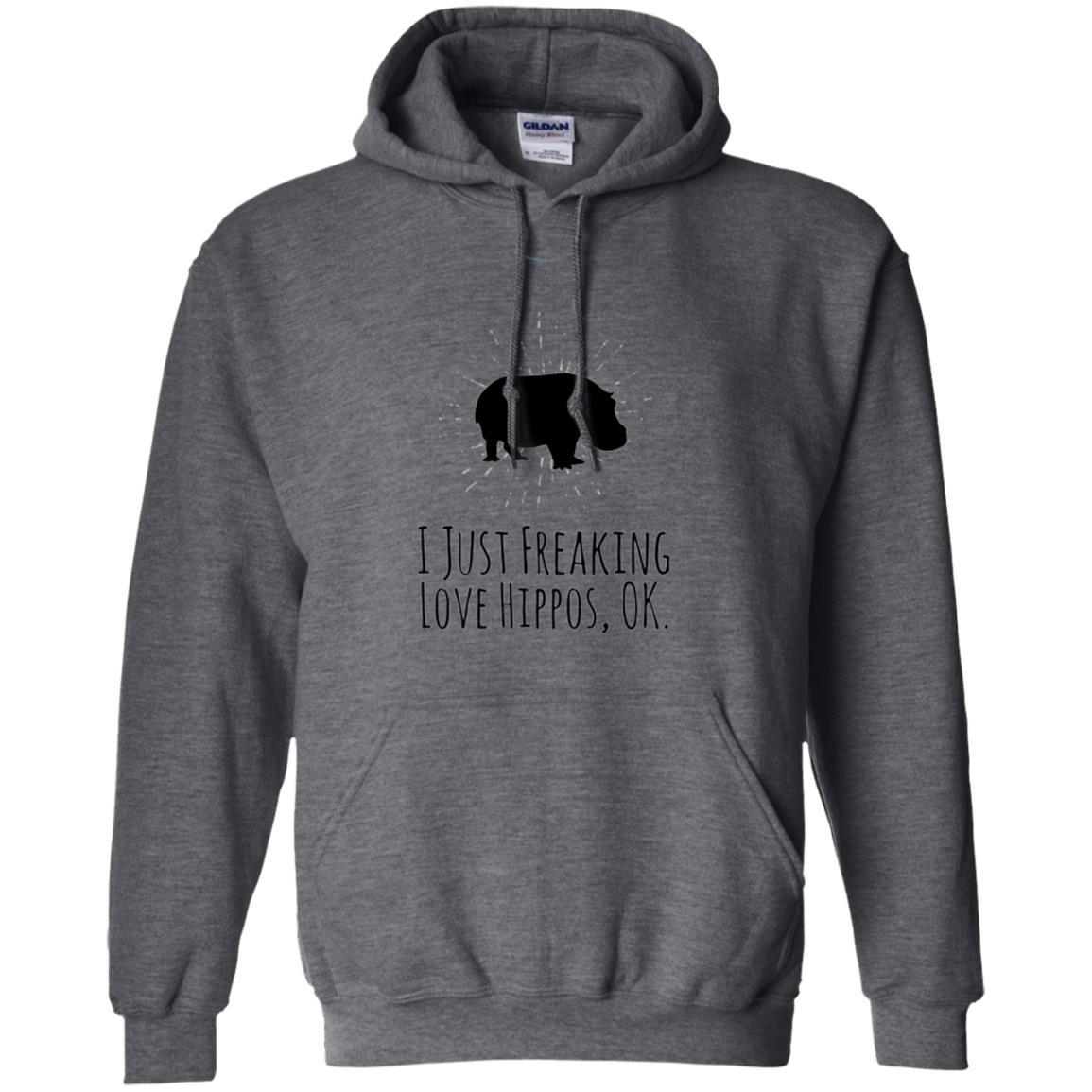 Hippo Lover T-shirt I Just Freaking Love Hippos Ok Dark Heather
