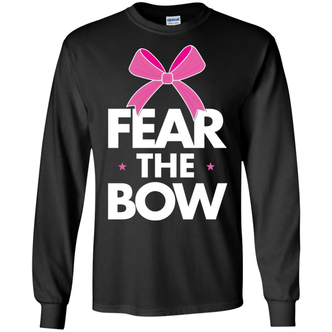 Fear The Bow Big Pink Bow Cheerleader Apparel Shirt Black