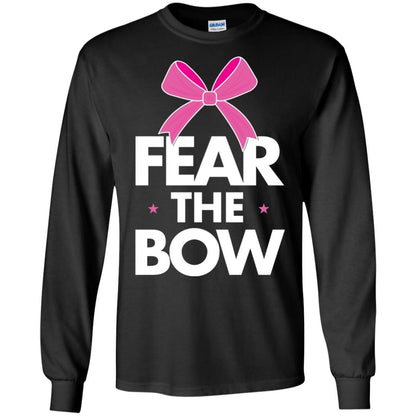 Fear The Bow Big Pink Bow Cheerleader Apparel Shirt Black