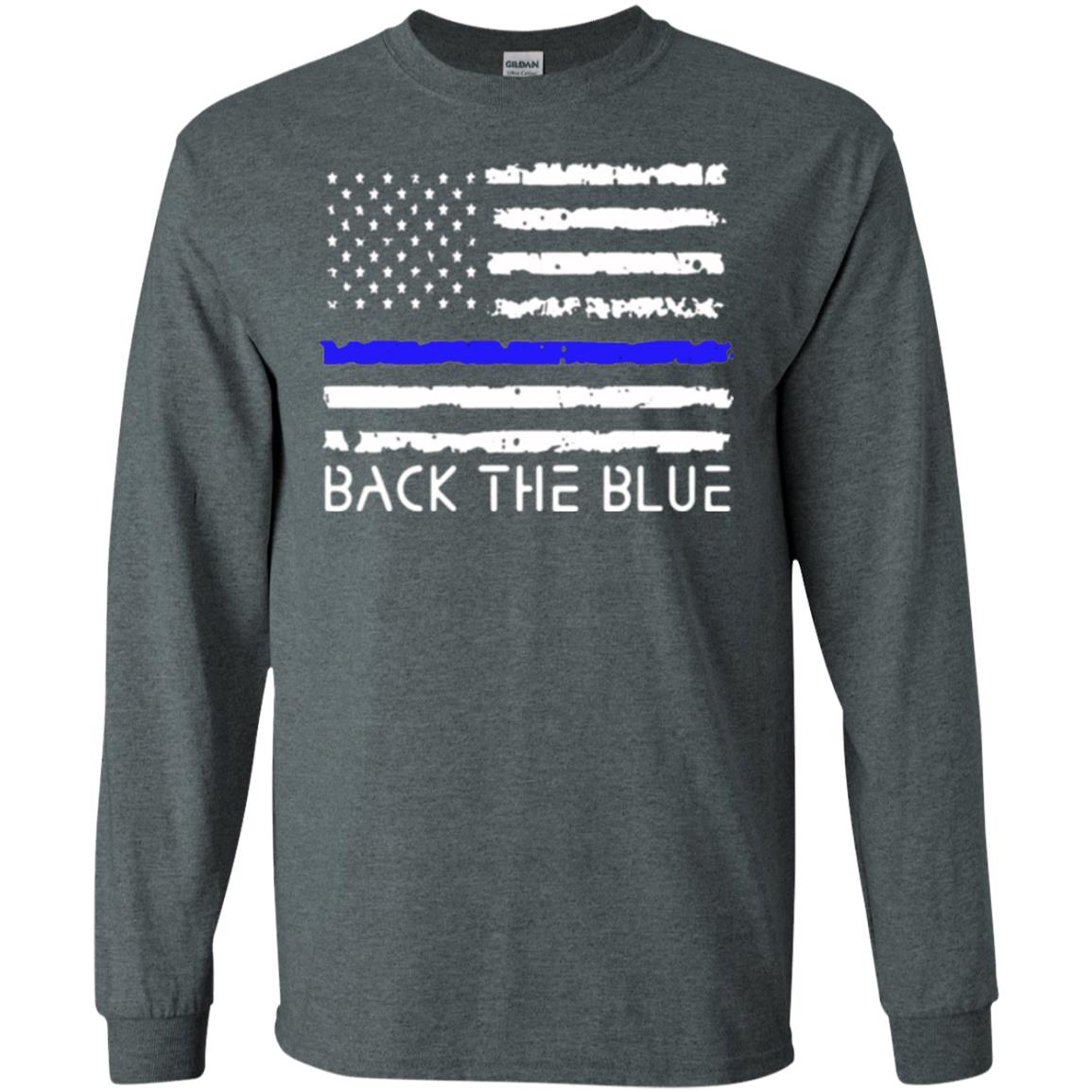 Thin Blue Line T-shirt Back The Blue Dark Heather
