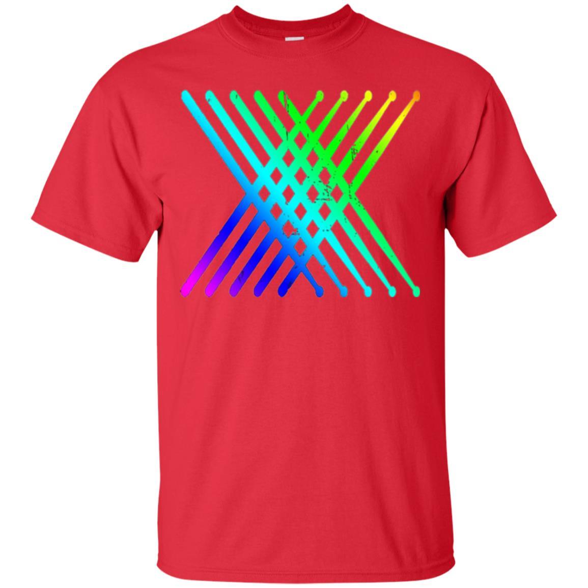 Drummer T-shirt Retro Vintage Drumsticks T-shirt Red
