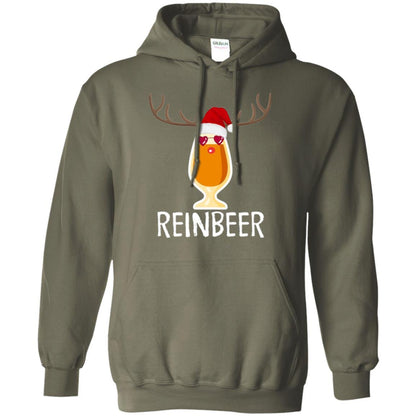 Beer Lover T-shirt Reinbeer Mery Christmas Military Green