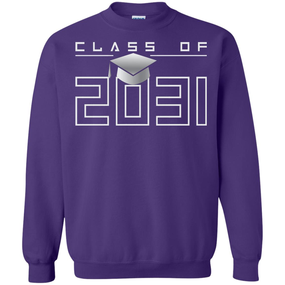 Class Of 2031 Kindergarten First Day Of School Graduate In 2031 Shirt Purple
