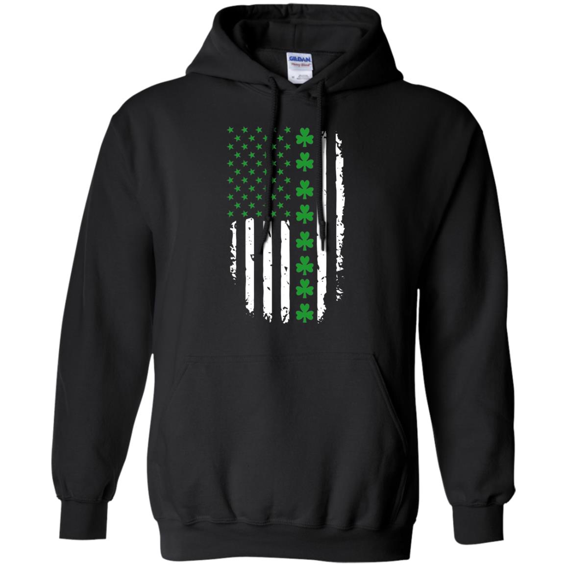 St. Patrick's Day T-shirt Irish American Flag T-shirt Black