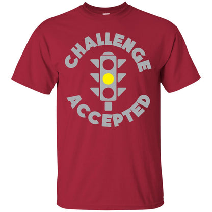 Funny Racing T-shirt Challenge Accepted Yellow Light Car Cardinal