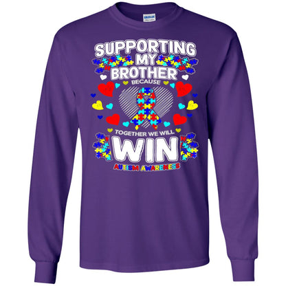 Autism Awareness Shirts For Supporting My Brother Purple