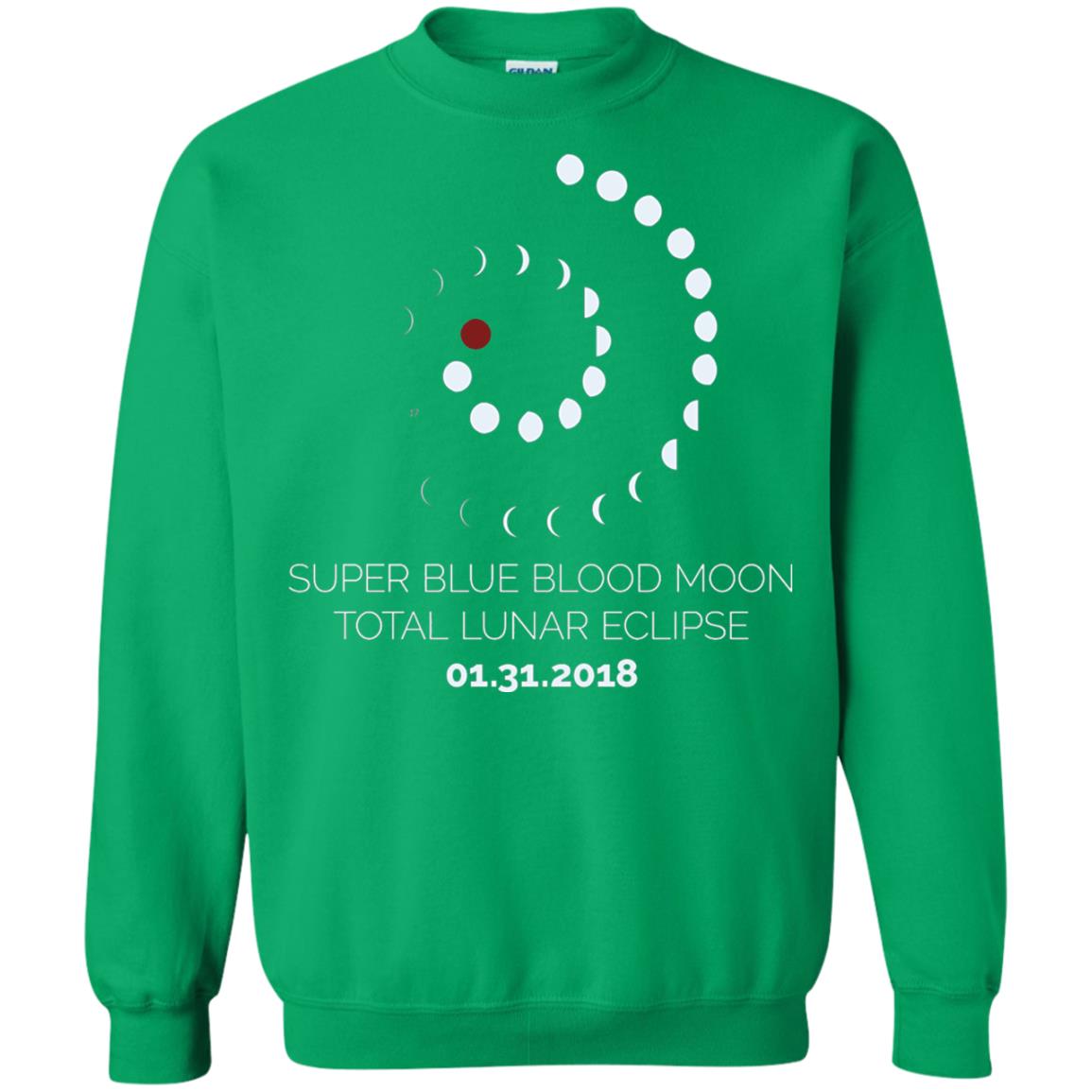 Super Blue Blood Moon Total Lunar Eclipse 2018 T-shirt Irish Green