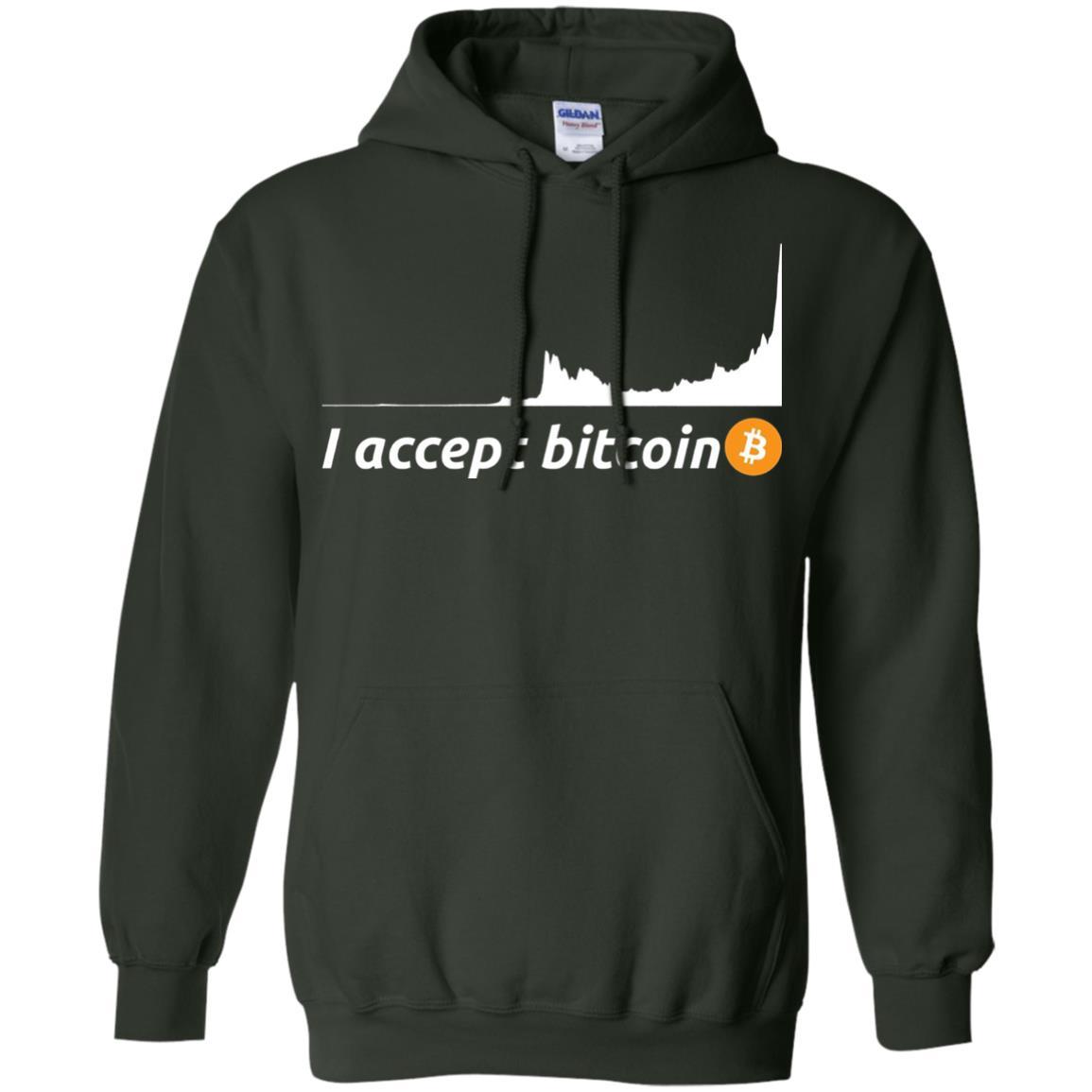 Cryptocurrency T-shirt I Accept Bitcoin Forest Green