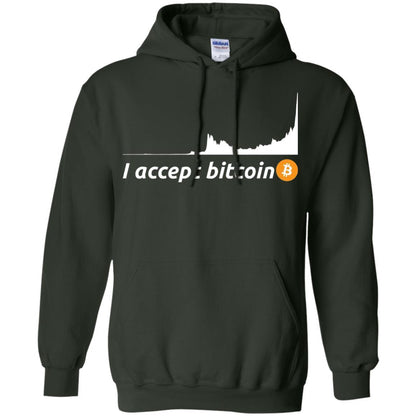 Cryptocurrency T-shirt I Accept Bitcoin Forest Green