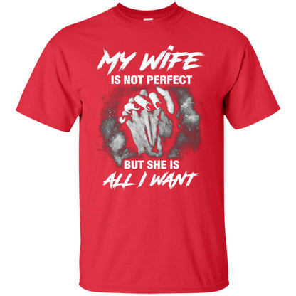 My Wife Is Not Perfect But She Is All I Want Husband Shirt Red