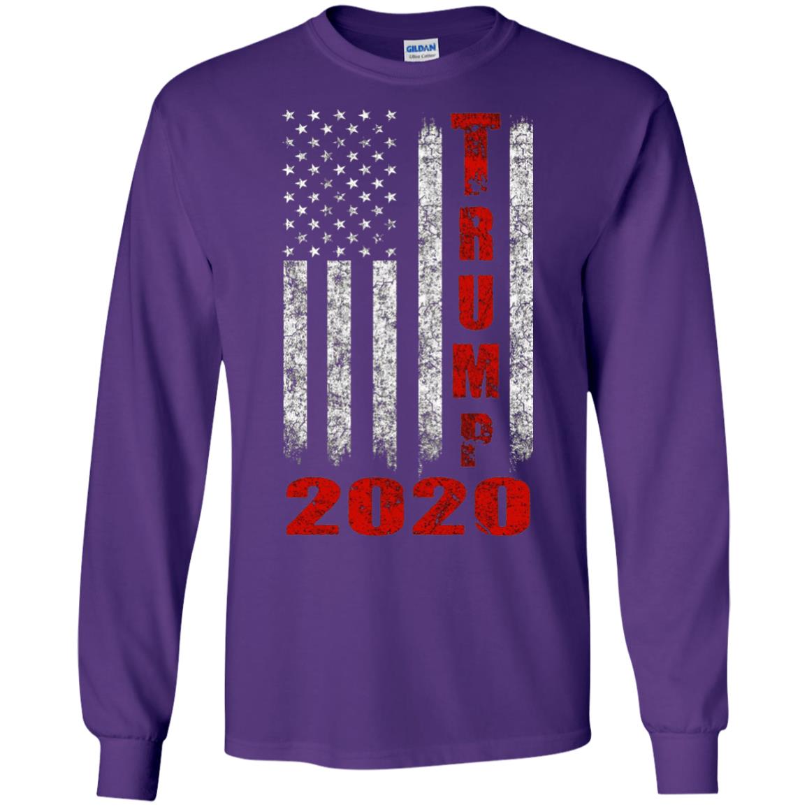 American Flag Vintage Design Trump 2020 T-shirt Purple