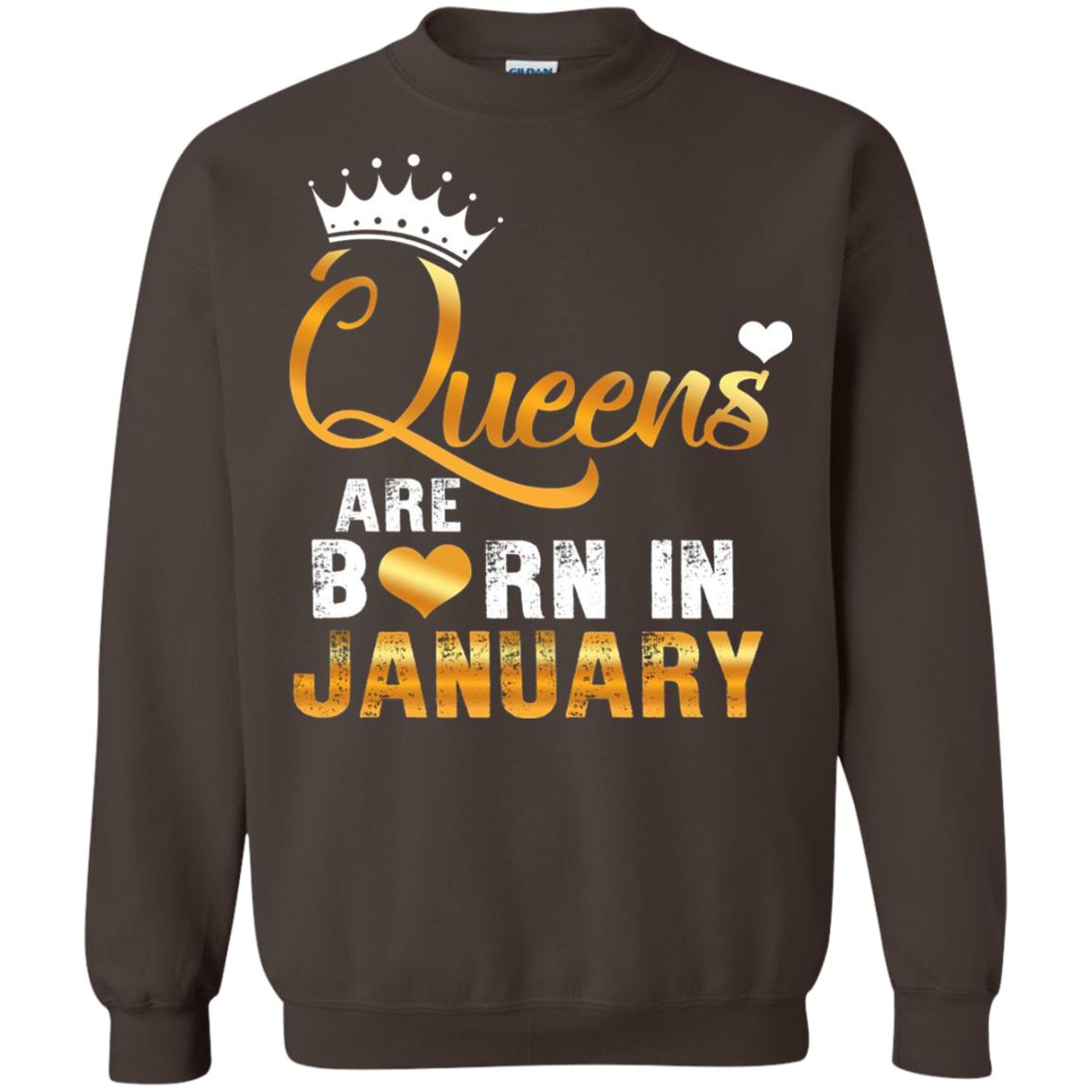 Birthday T-shirt Queens Are Born Iin January Dark Chocolate