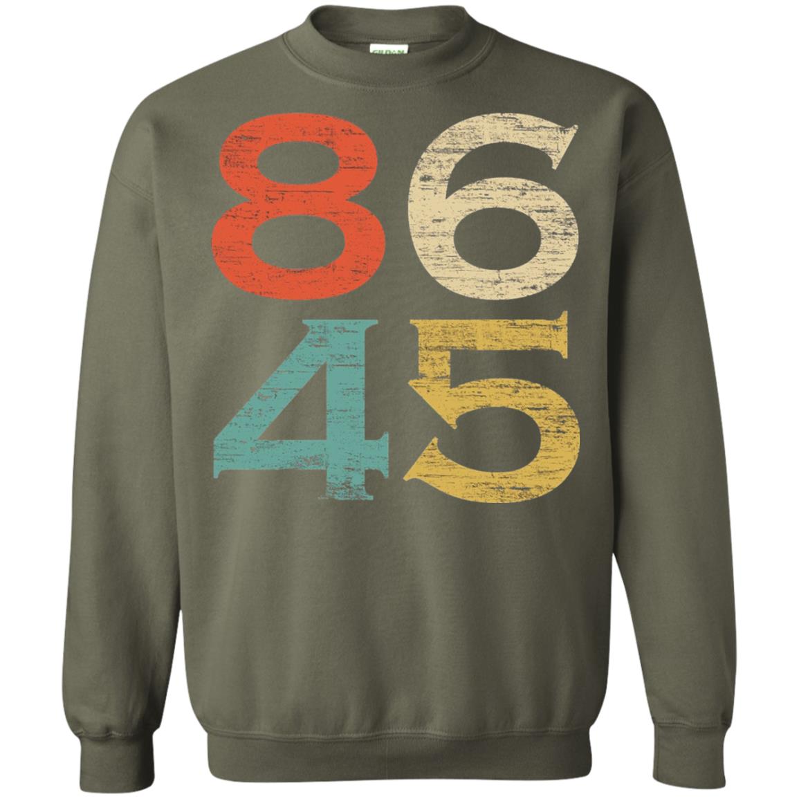 Classic Vintage Style 86 45 Anti Trump T-shirt Military Green