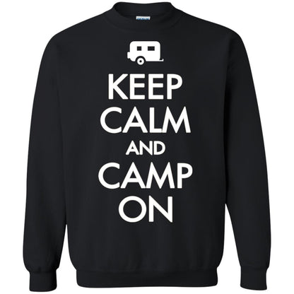 Keep Calm And Camp On Camping Lover Shirt For Camper Black