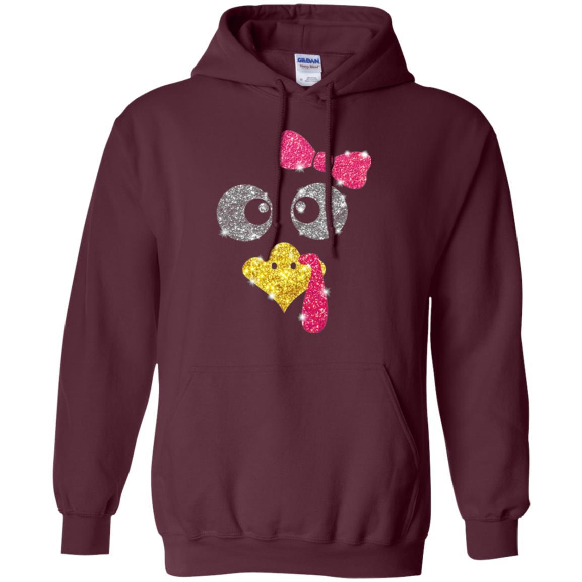 Thanksgiving T-shirt Turkey Face Girl T-shirt Maroon