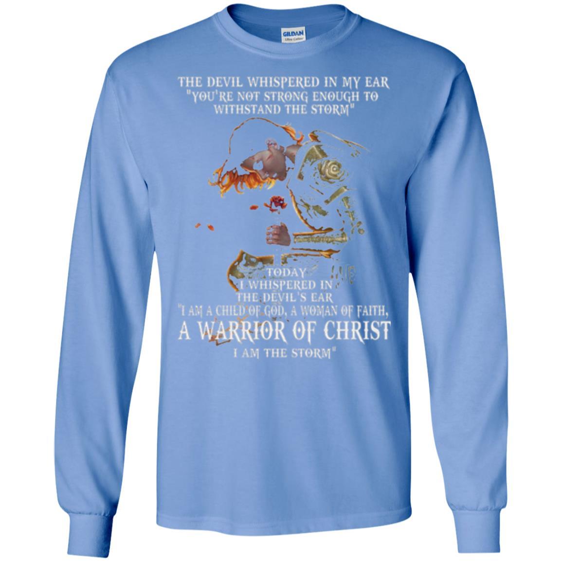 Warrior T-shirt I Am A Child Of God A Woman Of Faith T-shirt Carolina Blue