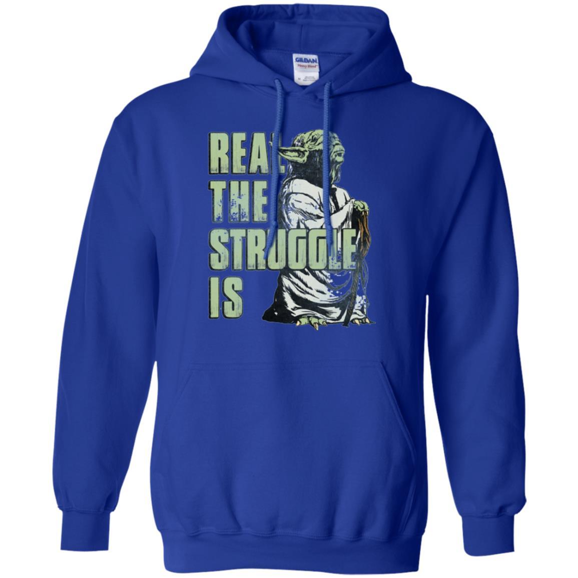 Film T-shirt Star Wars Yoda Real The Struggle Is Graphic Royal